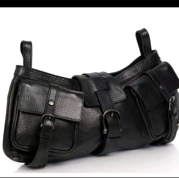 Burberry Prorsum Runway Cinda Black Leather Moto Crossbody Handbag Shoulder bag - Picture 4 of 15